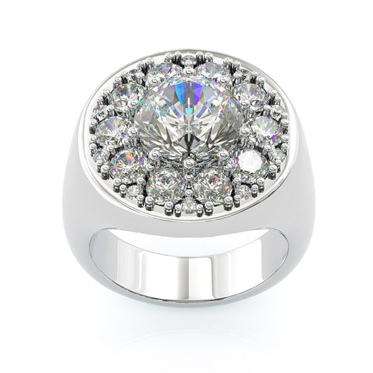 Jorrio handmade 3ct round cut vintage sterling silver engagement ring