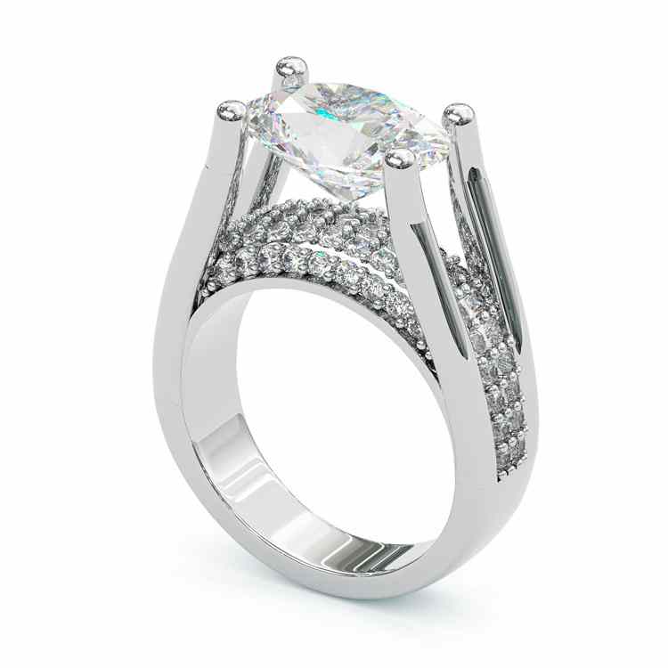Jorrio handmade white oval cut vintage sterling silver engagement ring
