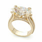 Jorrio Handmade Gold Marquise Cut Vintage Sterling Silver Wedding Engagement Ring