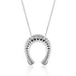 Jorrio Handmade Classic horseshoe Sterling Silver Diamond Necklace
