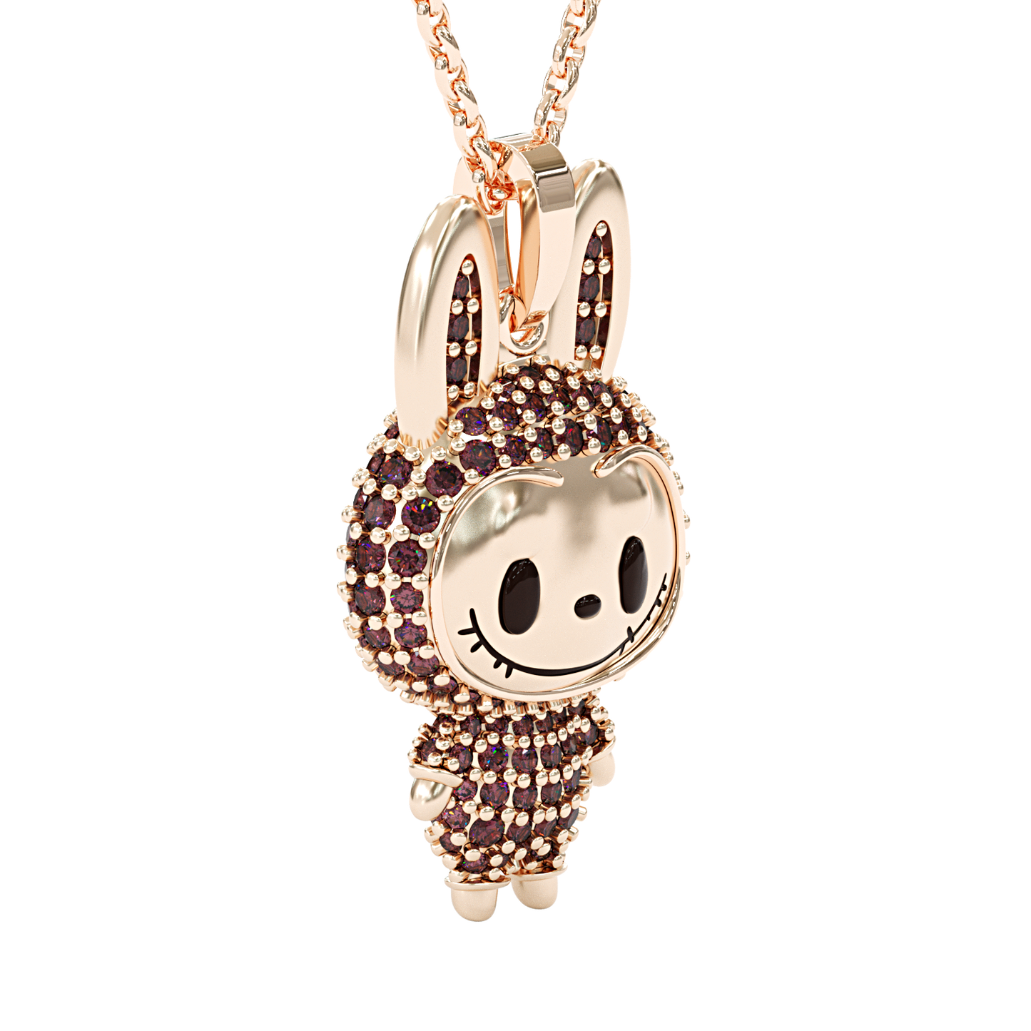 Jorrio handmade cute & mischievous grinning elve pendant sterling silver necklace