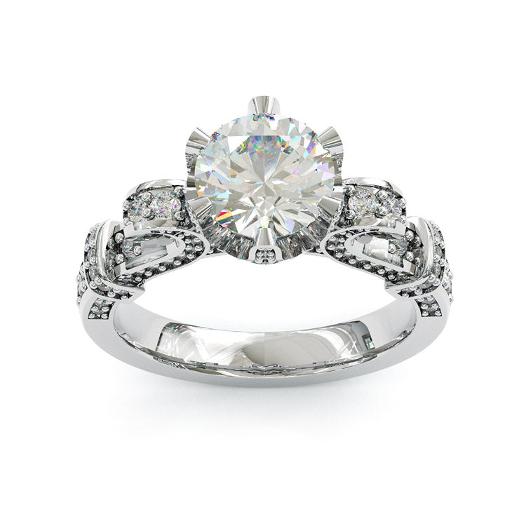 Jorrio gold 2ct round cut sterling silver moissanite engagement ring