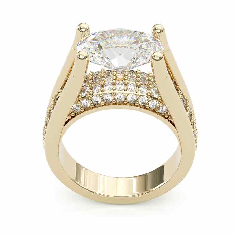 Jorrio handmade gold oval cut vintage sterling silver engagement ring
