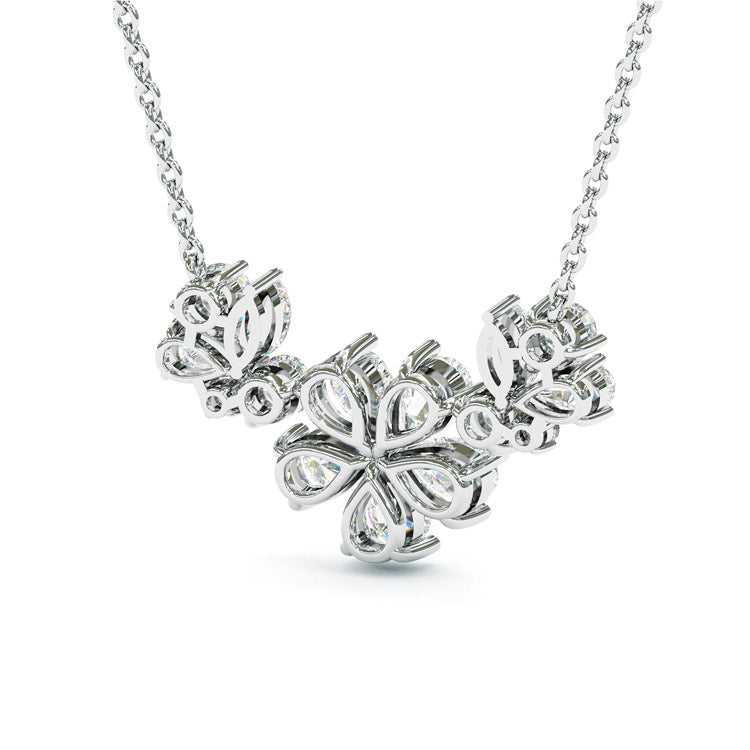 Jorrio elegance flower pear cut necklace