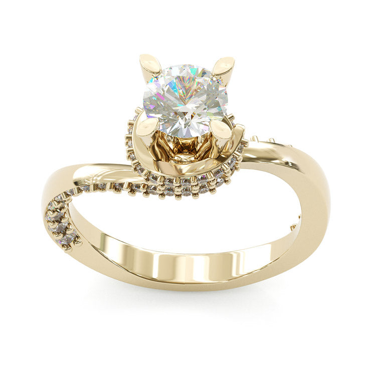 Jorrio brilliant 1ct round cut moissanite sterling silver ring