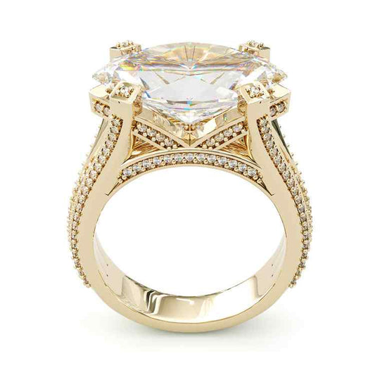 Jorrio Handmade Gold Marquise Cut Vintage Sterling Silver Wedding Engagement Ring