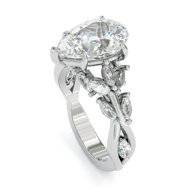 Jorrio gold 3ct pear cut elegance sterling silver ring