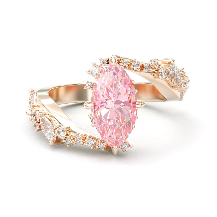 Jorrio chic 3ct marquise cut L-Rhodolite gemstone sterling silver ring