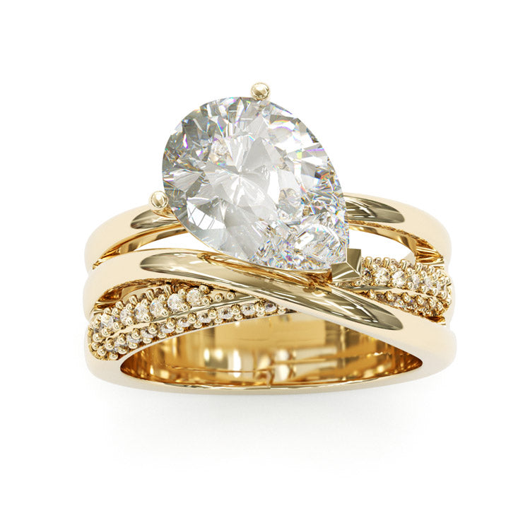 Jorrio handmade 4ct pear cut classic sterling silver ring