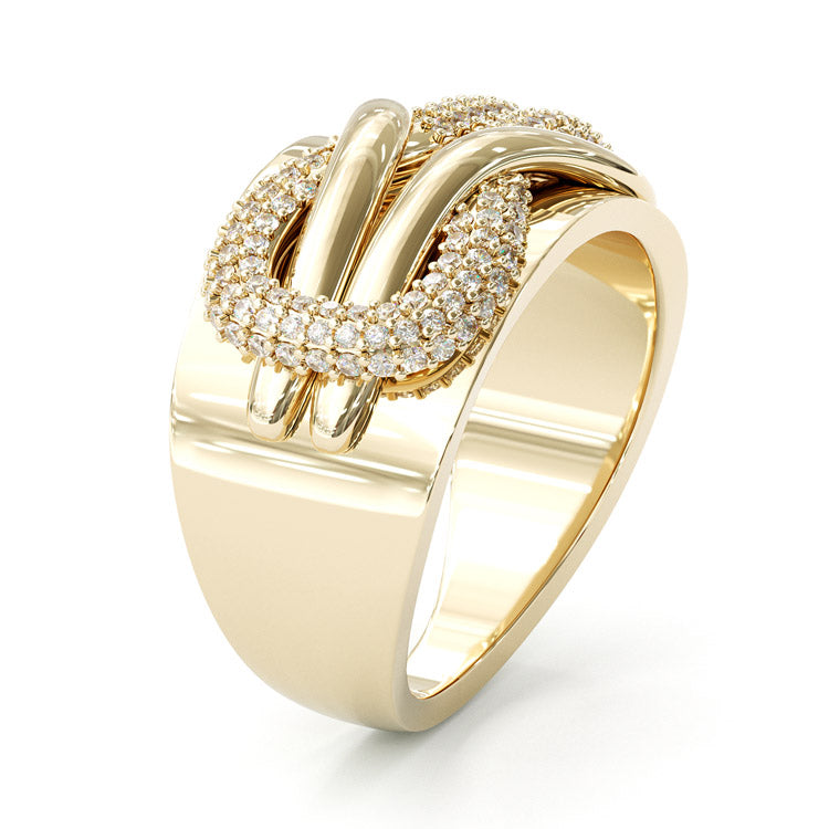 Jorrio unique gold sterling silver band ring