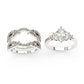 Jorrio handmade 1 ct marquise cut 2 pieces classic sterling silver bridal ring set