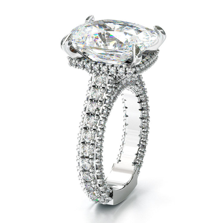 Jorrio 5ct cushion cut created sterling silver engagement ring