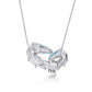 Jorrio Handmade Heart Double Horse Sterling Silver Diamond Necklace