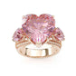 Jorrio handmade pink heart cut sterling silver diamond engagement ring