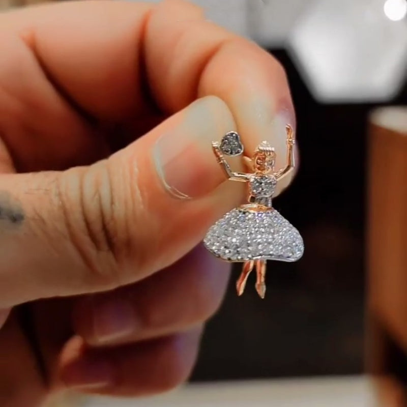 Jorrio handmade fashion dancing girl sterling silver earrings