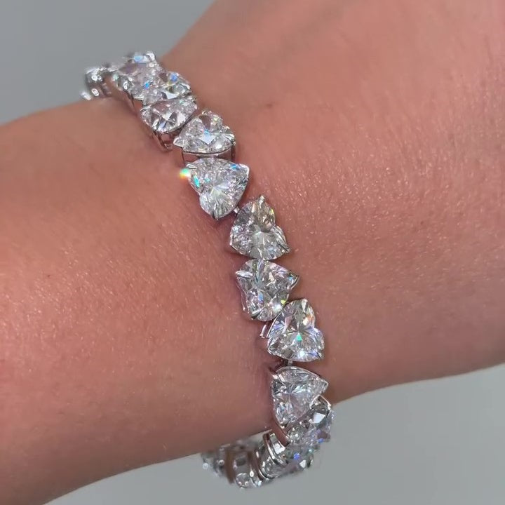 Jorrio heart-cut brilliance tennis bracelet