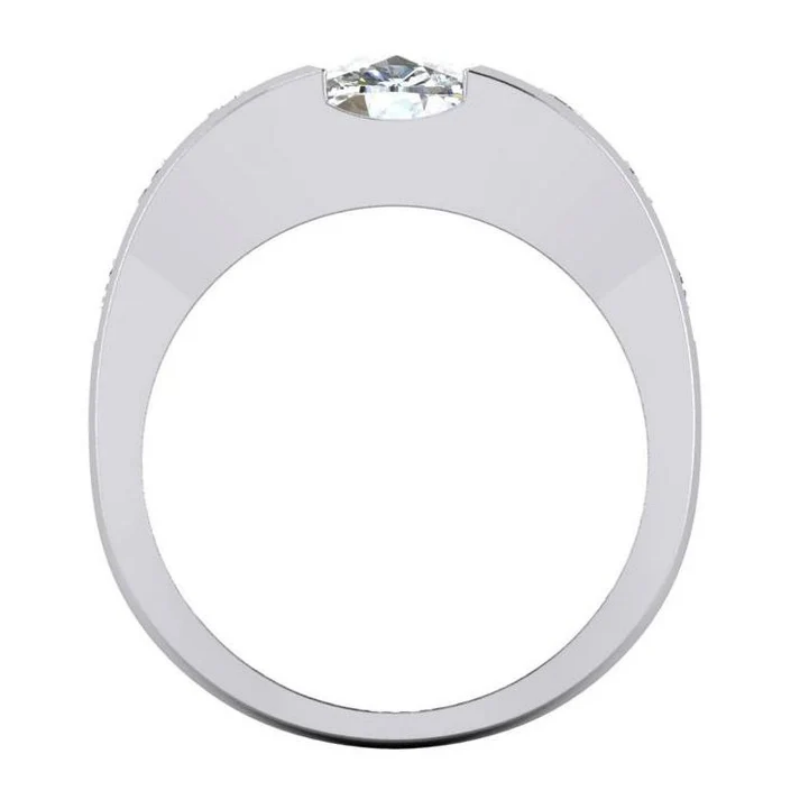 Jorrio handmade 5ct cushion cut designer-inspired luxury men's eternity ring