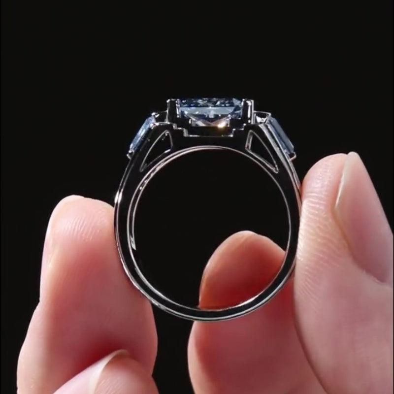 Jorrio handmade 2ct cold-tone mech style statement sterling silver men's ring