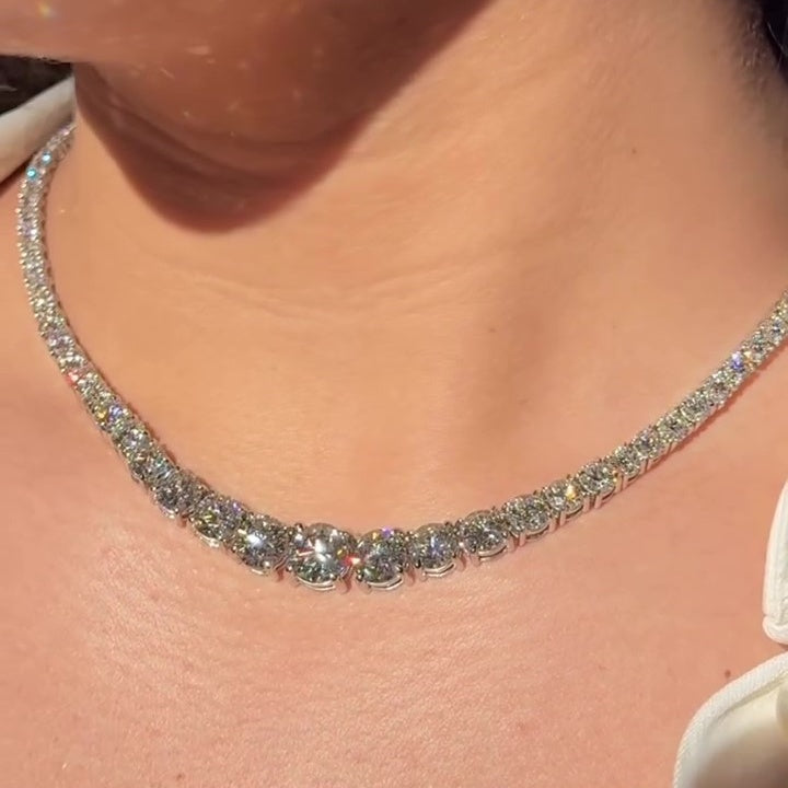 Jorrio round cut multi-stone sparkling necklace