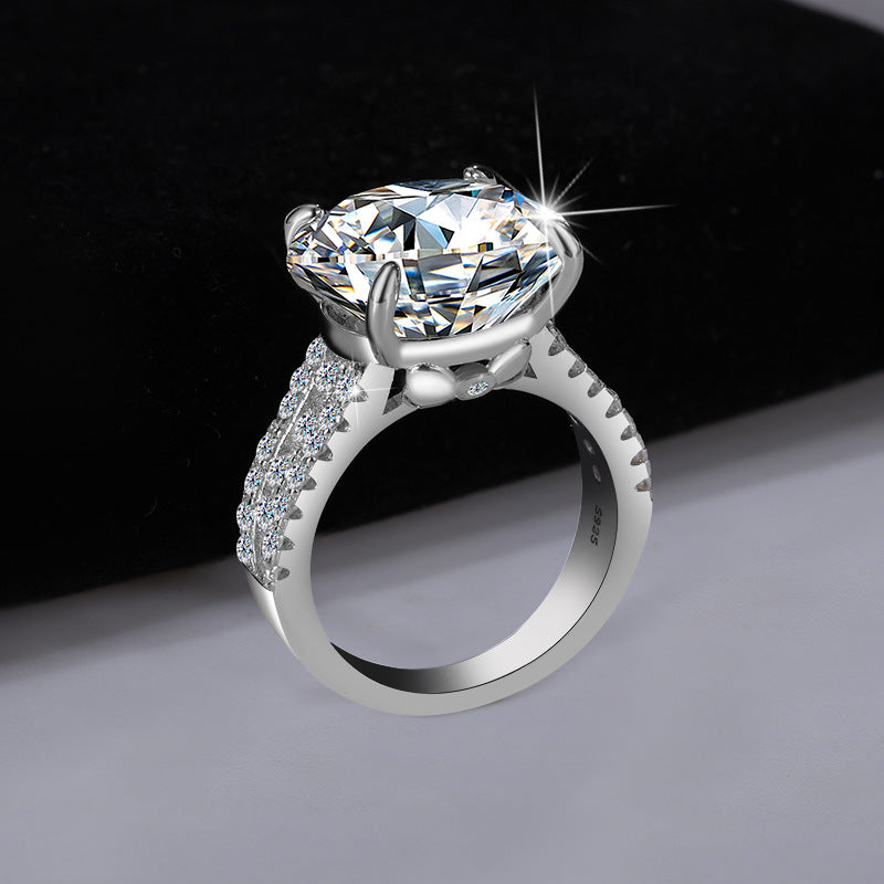 Jorrio handmade 10ct brilliant round cut moissanite solitaire sterling silver ring