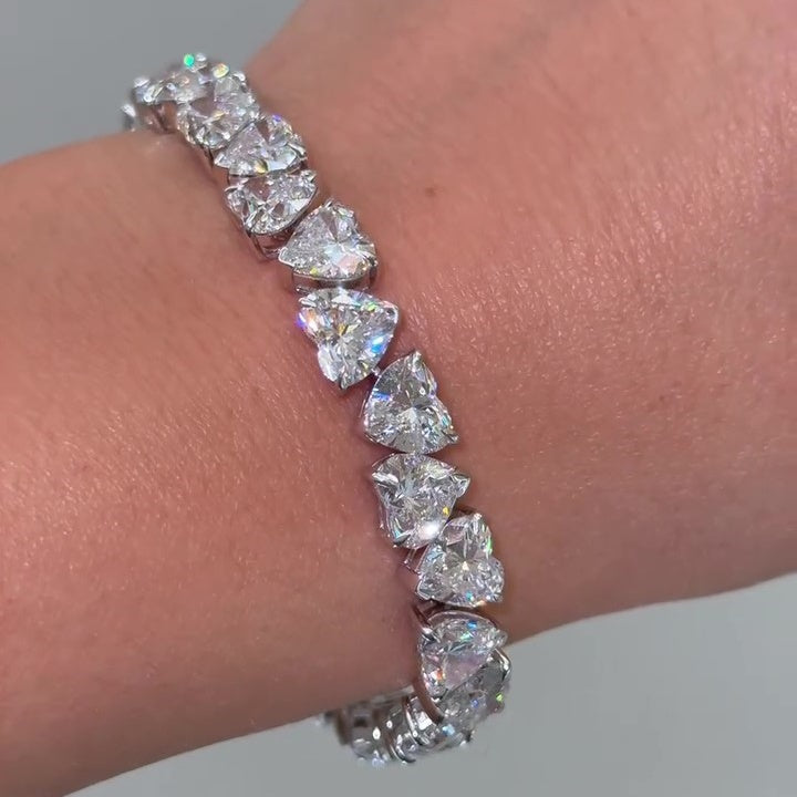 Jorrio heart-cut brilliance tennis bracelet
