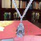 Jorrio handmade 38 ct pear cut sterling silver diamond necklace