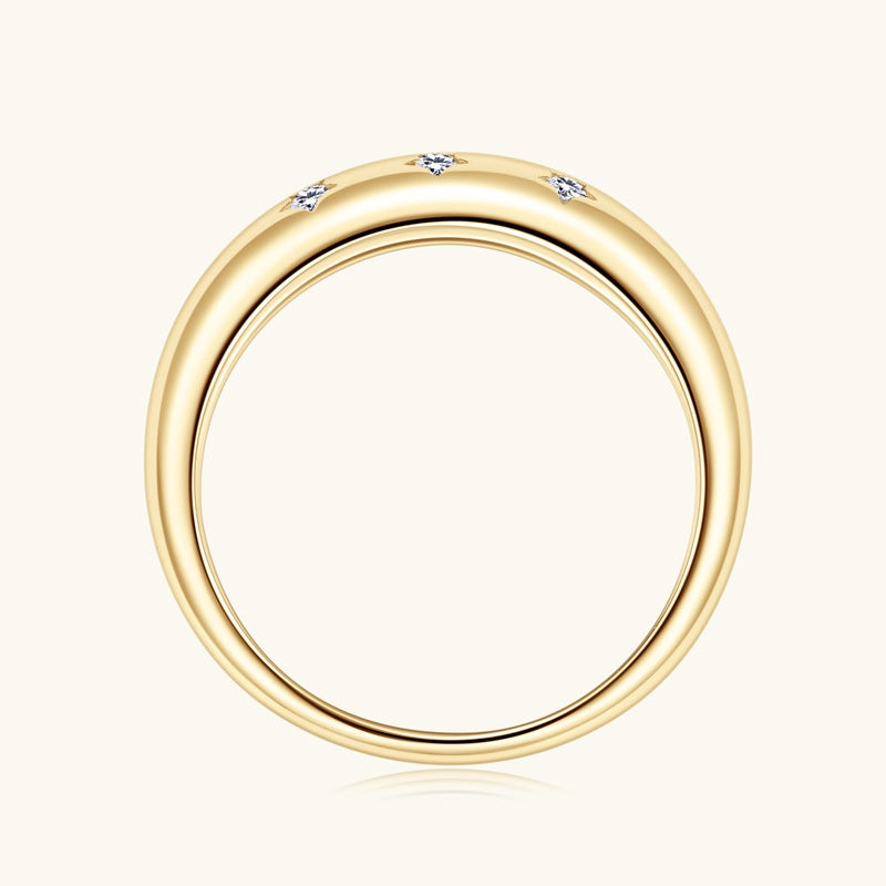 Jorrio handmade 0.11ct elegant and captivating star-adorned moissanite sterling silver ring