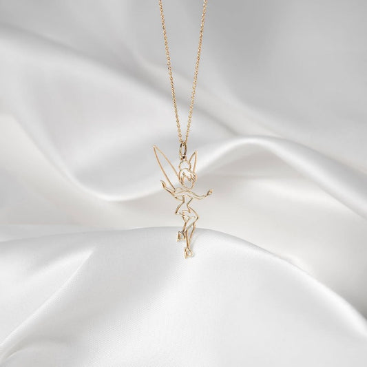 Jorrio handmade gold genie angel sterling silver necklace