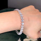 Jorrio handmade white heart shape multi stone sterling silver bracelet