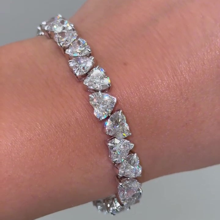 Jorrio heart-cut brilliance tennis bracelet