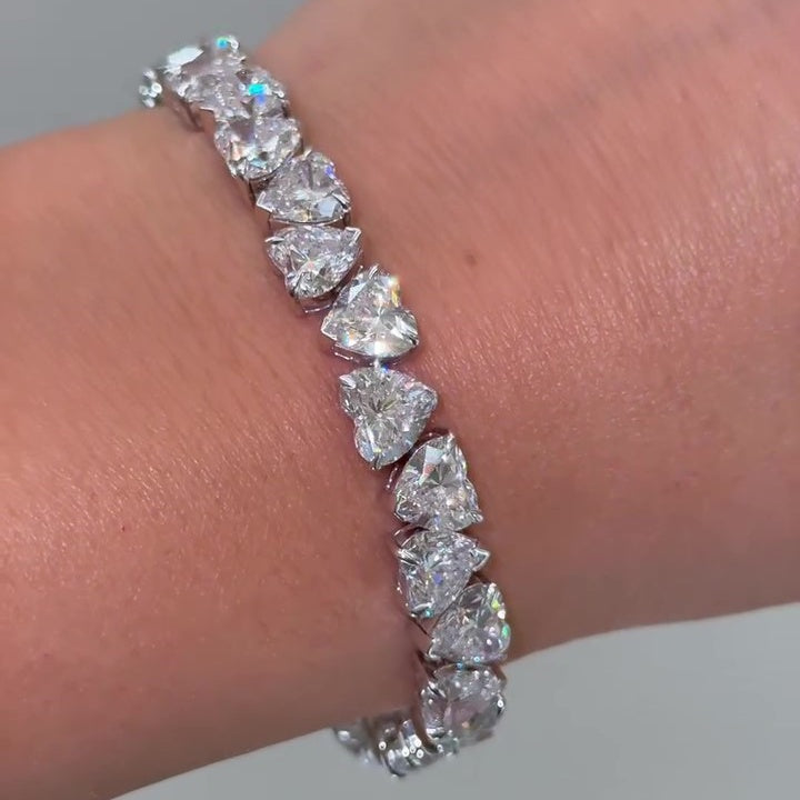 Jorrio heart-cut brilliance tennis bracelet
