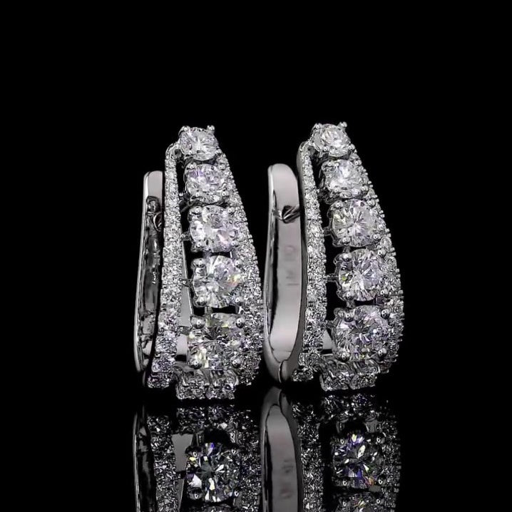 Jorrio round cut dazzling sterling silver earrings