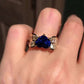 Jorrio handmade sapphire heart cut sterling silver wedding engagement ring