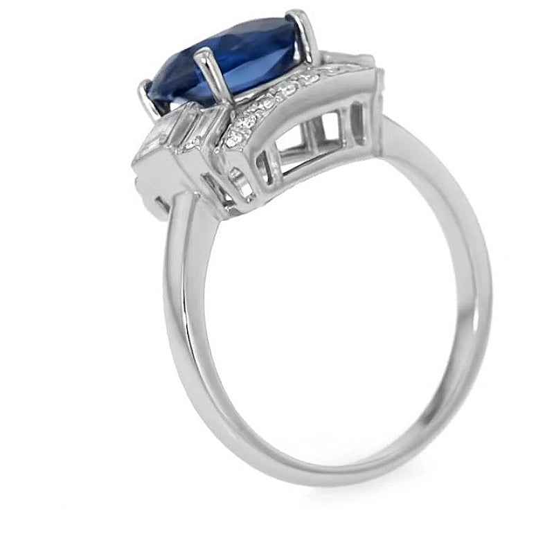 Jorrio Handmade Luxury Sapphire Oval CZ Vintage Men's Ring
