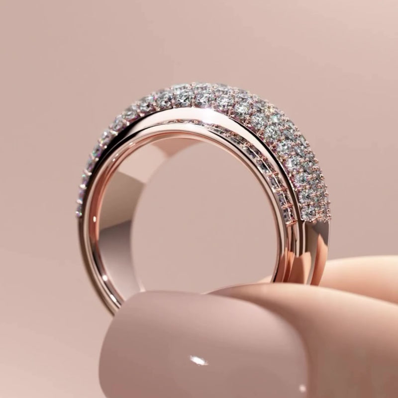 Jorrio simple round cut sterling silver ring