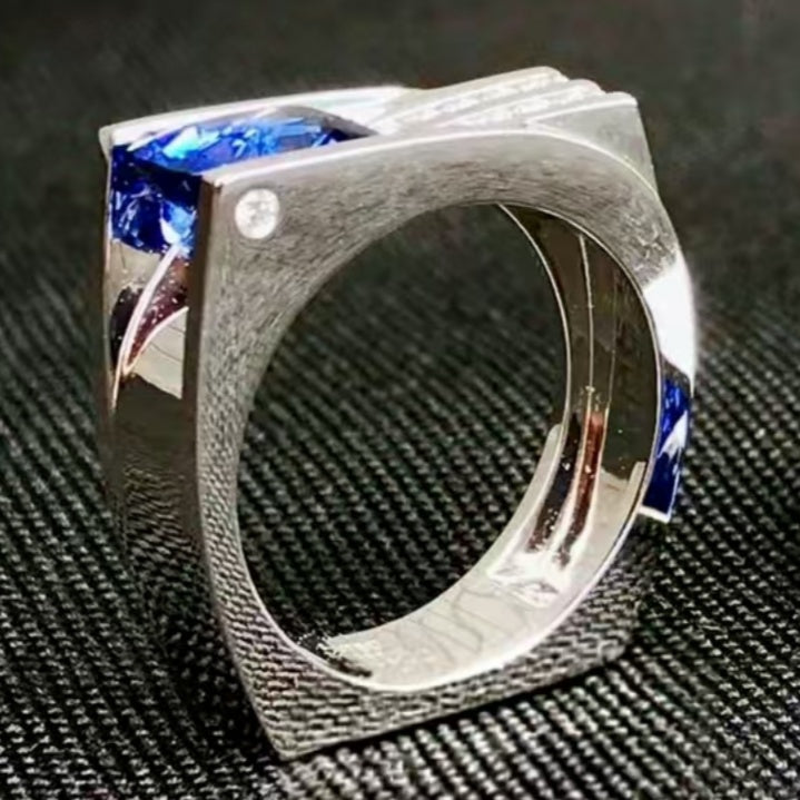 Jorrio handmade vintage luxe royal bluefire bold men’s ring