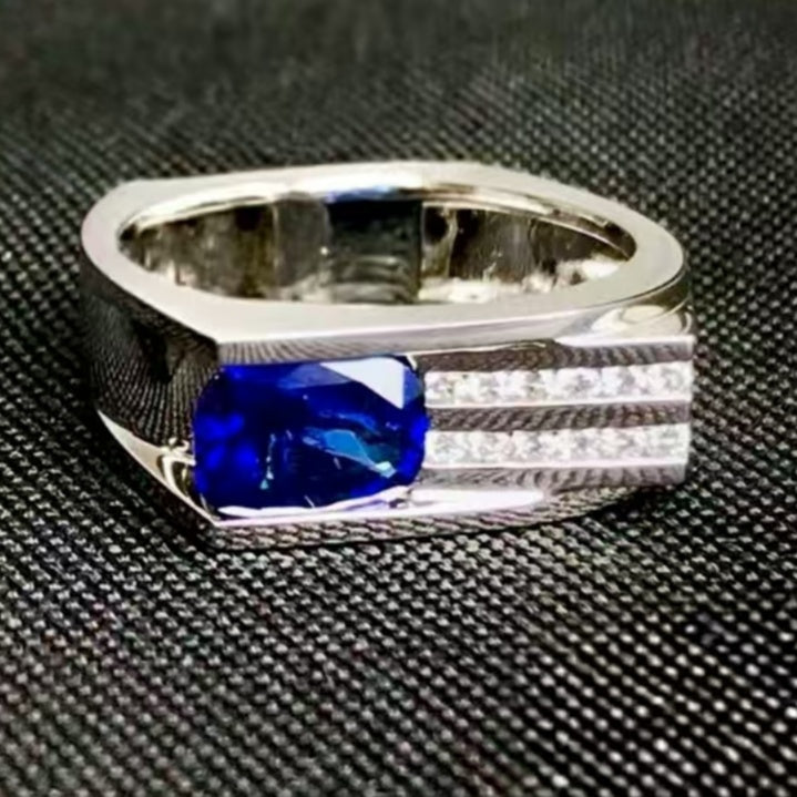 Jorrio handmade vintage luxe royal bluefire bold men’s ring