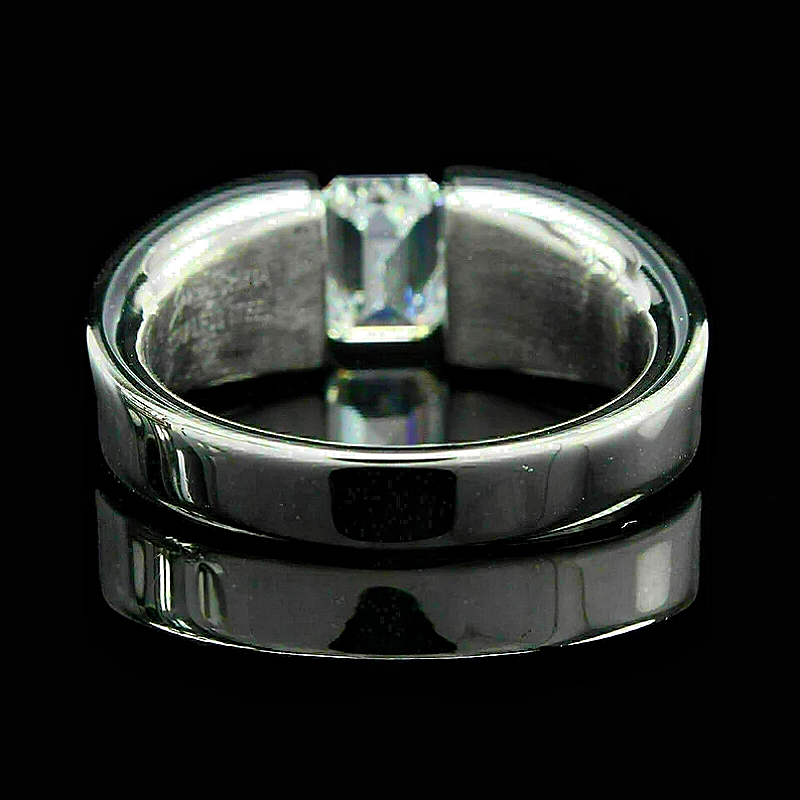 Jorrio Handmade 2ct Emerald-cut Bezel-set Modern Men's Ring