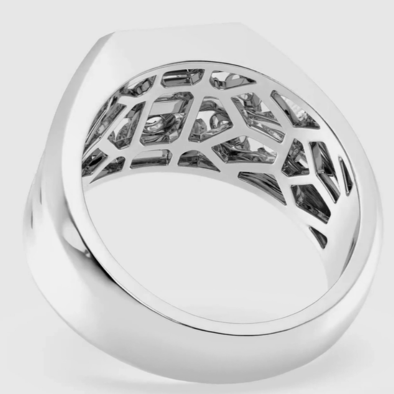 Jorrio handmade 2ct double row channel set men's wedding band ring