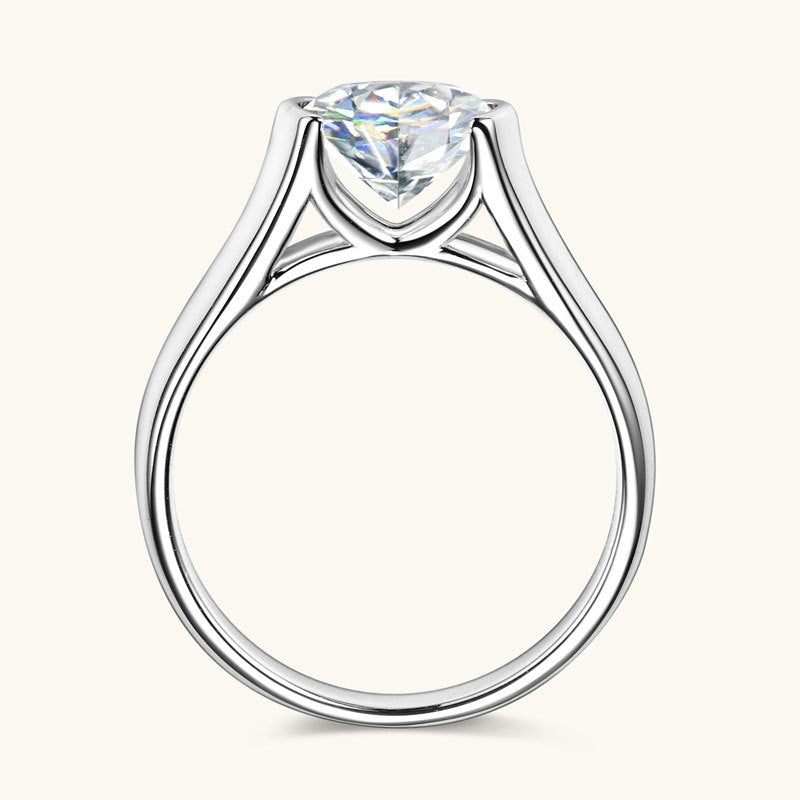 Jorrio handmade 2ct timeless & classic round solitaire moissanite sterling silver ring