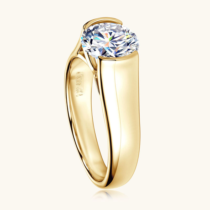 Jorrio handmade 2ct timeless & classic round solitaire moissanite sterling silver ring
