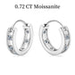 Jorrio handmade 0.72ct round cut moissanite hoop sterling silver earrings
