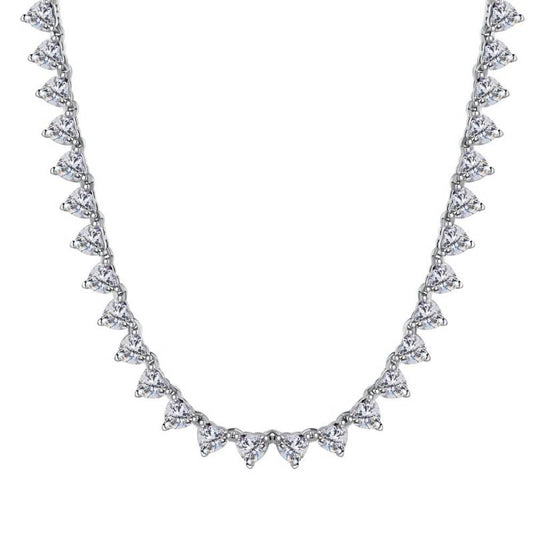 Jorrio handmade white heart classic sterling silver diamond necklace