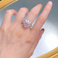 Jorrio handmade 3ct pink heart cut sterling silver engagement ring