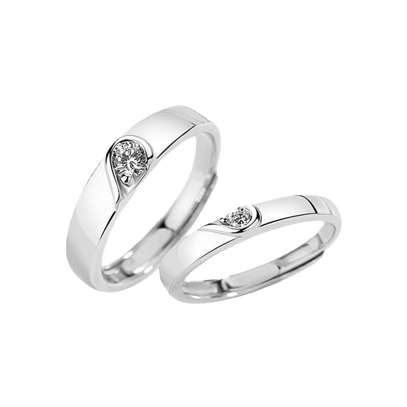 Jorrio Handmade Together Forever Sterling Silver Adjustable Couple Rings