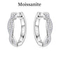 Jorrio handmade fashion twist full moissanite diamond sterling silver earrings