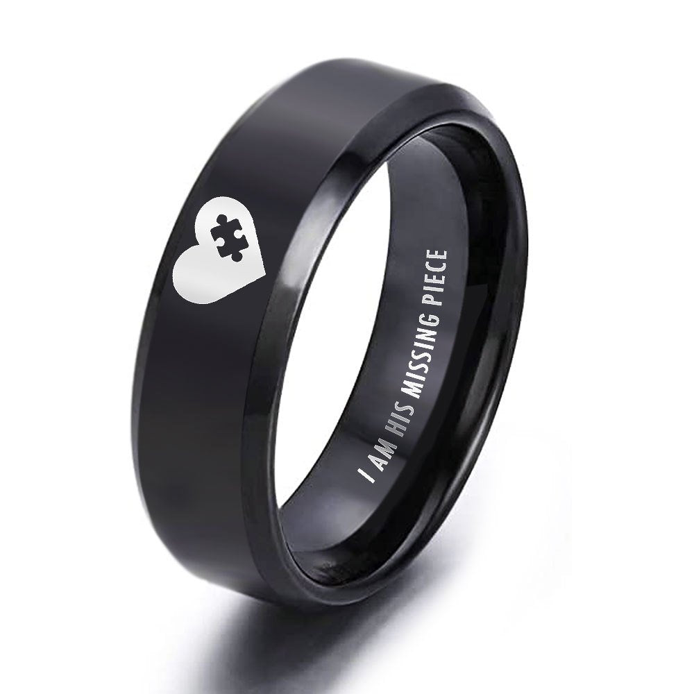 Jorrio classic fashion love puzzle wedding ring Anniversary Couple Rings Set