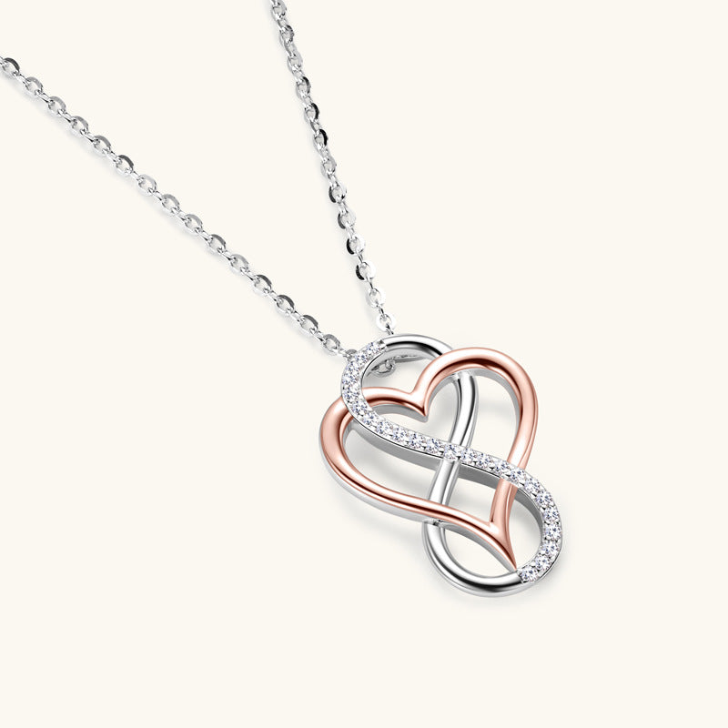 Jorrio handmade stylish heart moissanite sterling silver necklace