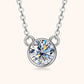 Jorrio handmade 1ct round cut cute Moissanite sterling silver necklace