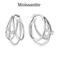 Jorrio handmade triple circle moissanite sterling silver earrings
